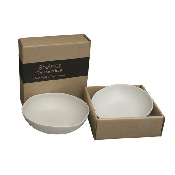 Fly Buys: Steiner Ceramics - set of 2 entrée bowls - NZ Hand Made