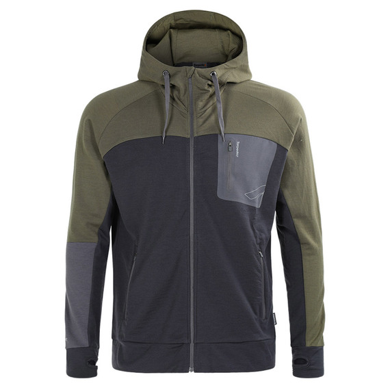Fly Buys: Torpedo7 Men's Merino Hatton Hooded Jacket - Charcoal/Olive