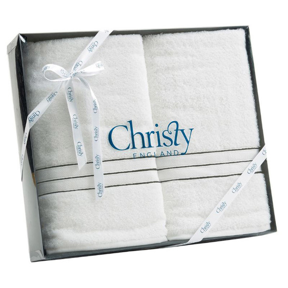 Fly Buys: Christy Bath Towel Gift Set White (2 Bath towels in gift box)